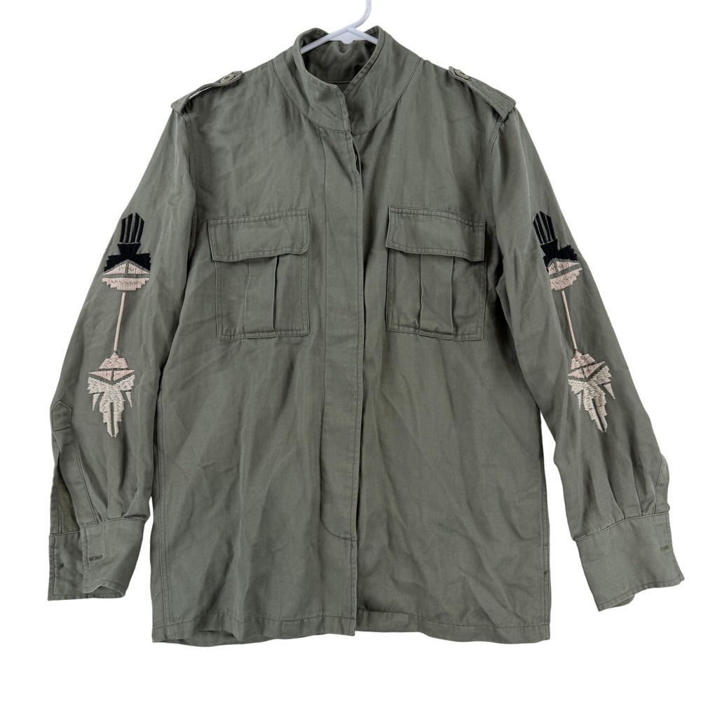 Rails‎ Jacket Womens XS Green Elliot Military Embroidered Tribal Twill Utility